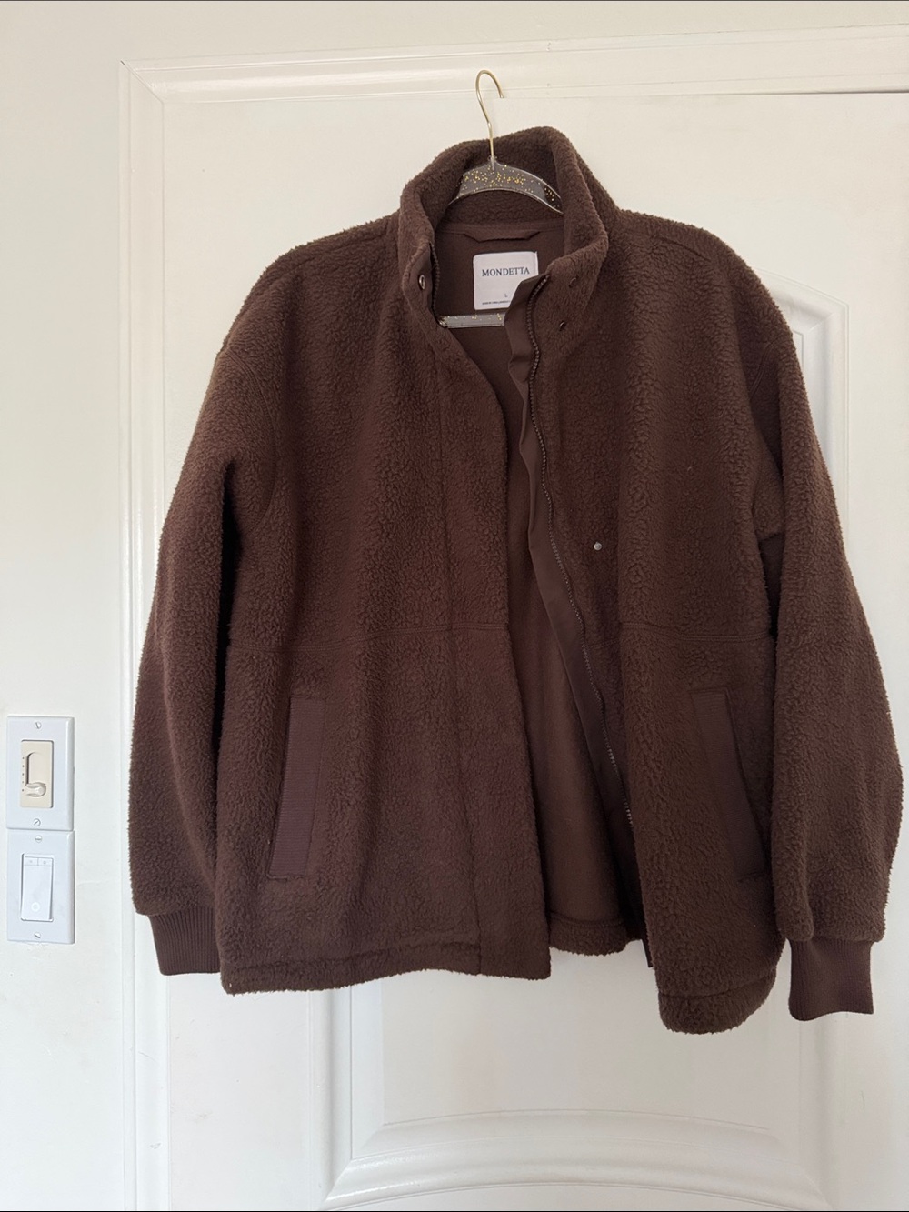 Mondetta Chocolate Brown Sherpa Zip Jacket